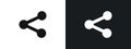 Share page icon linear graphics set vector in black Royalty Free Stock Photo