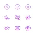 Share , play , percentage , safe , crypto currency , ic ,bitcoin , mobile , 9 eps icons set vector
