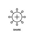 share, plus, connection icon. Element of human positive thinking icon. Thin line icon for website design and development, app