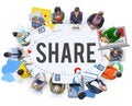 Share Post Media Trending Social Media Concept