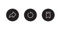 Share, Reload, and Save Button Icon Vector in Circle Shape Royalty Free Stock Photo
