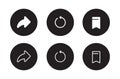 Share, Reload, and Save Icon Vector in Circle Button Royalty Free Stock Photo