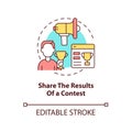 Share results of contest concept icon