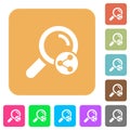 Share search rounded square flat icons