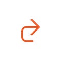 Share, send link button. red thin right arrow and three dots. Simple icon isolated on white