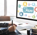 Share Sharing Connection Networking Concept Royalty Free Stock Photo