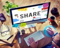 Share Sharing Connection Social Networking Concept Royalty Free Stock Photo