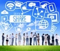 Share Sharing Social Media Networking Online Download Concept