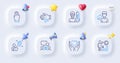 Share, Three fingers and Donation money line icons. For web app, printing. Vector