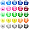 Share user data icons in color glossy buttons