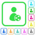 Share user data vivid colored flat icons icons