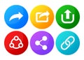 Share vector icons collection. Connection button. Share a file or link with users. Vector illustration.