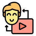 Share video influence icon vector flat