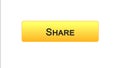 Share web interface button orange color, social network application, site design