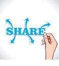 Share word with arrow in hand Royalty Free Stock Photo