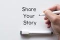 Share your story written on whiteboard