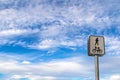 Shared bicycle riding lane and pedestrian path on a pole post ag Royalty Free Stock Photo