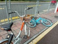 Shared bikes fell on the ground in Shenzhen, China