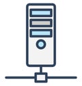 Shared computer, network Isolated Vector Icon That can be easily edited in any size or modified. Royalty Free Stock Photo
