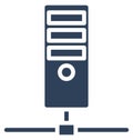 Shared computer, network Isolated Vector Icon That can be easily edited in any size or modified. Royalty Free Stock Photo
