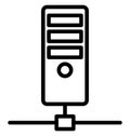 Shared computer, network Isolated Vector Icon That can be easily edited in any size or modified. Royalty Free Stock Photo