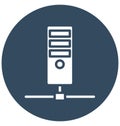 Shared computer, network Isolated Vector Icon That can be easily edited in any size or modified. Royalty Free Stock Photo