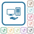 Shared computer simple icons Royalty Free Stock Photo