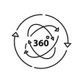 Shared digital world, metaverse development thin line icon. Virtual monitor or hologram. Pixel perfect, editable stroke. Vector
