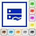 Shared drive flat framed icons Royalty Free Stock Photo