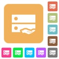 Shared drive rounded square flat icons Royalty Free Stock Photo