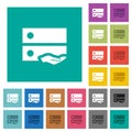 Shared drive square flat multi colored icons Royalty Free Stock Photo