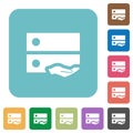 Shared drive rounded square flat icons Royalty Free Stock Photo