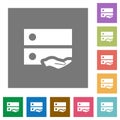 Shared drive square flat icons Royalty Free Stock Photo