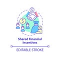 Shared financial incentives concept icon