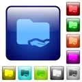 Shared folder color square buttons Royalty Free Stock Photo