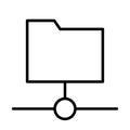 Shared Folder Line Icon. Vector Simple Minimal 96x96 Pictogram Royalty Free Stock Photo