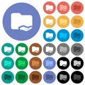 Shared folder round flat multi colored icons