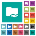 Shared folder square flat multi colored icons