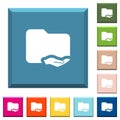 Shared folder white icons on edged square buttons