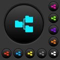 Shared folders dark push buttons with color icons