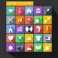 Shared Location Flat Icon Long Shadow