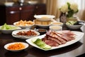 shared meal of peking duck at a party