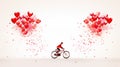 Cycling together, a moment of love.AI Generated