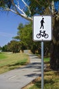 Shared path sign bicycle pedestrian