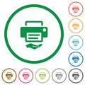 Shared printer flat icons with outlines Royalty Free Stock Photo