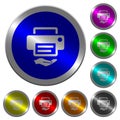 Shared printer luminous coin-like round color buttons