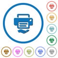 Shared printer icons with shadows and outlines Royalty Free Stock Photo