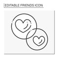 Shared values line icon