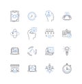 Shared venture line icons collection. Collaboration, Partnership, Co-investment, Cooperation, Mutualism, Alliance