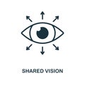 Shared Vision icon. Monochrome style design from management icon collection. UI. Pixel perfect simple pictogram shared vision icon